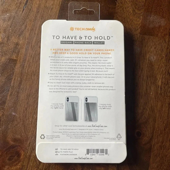 NIB Tech Candy To have & to hold origami phone back wallet platinum/lavender - Picture 2 of 2